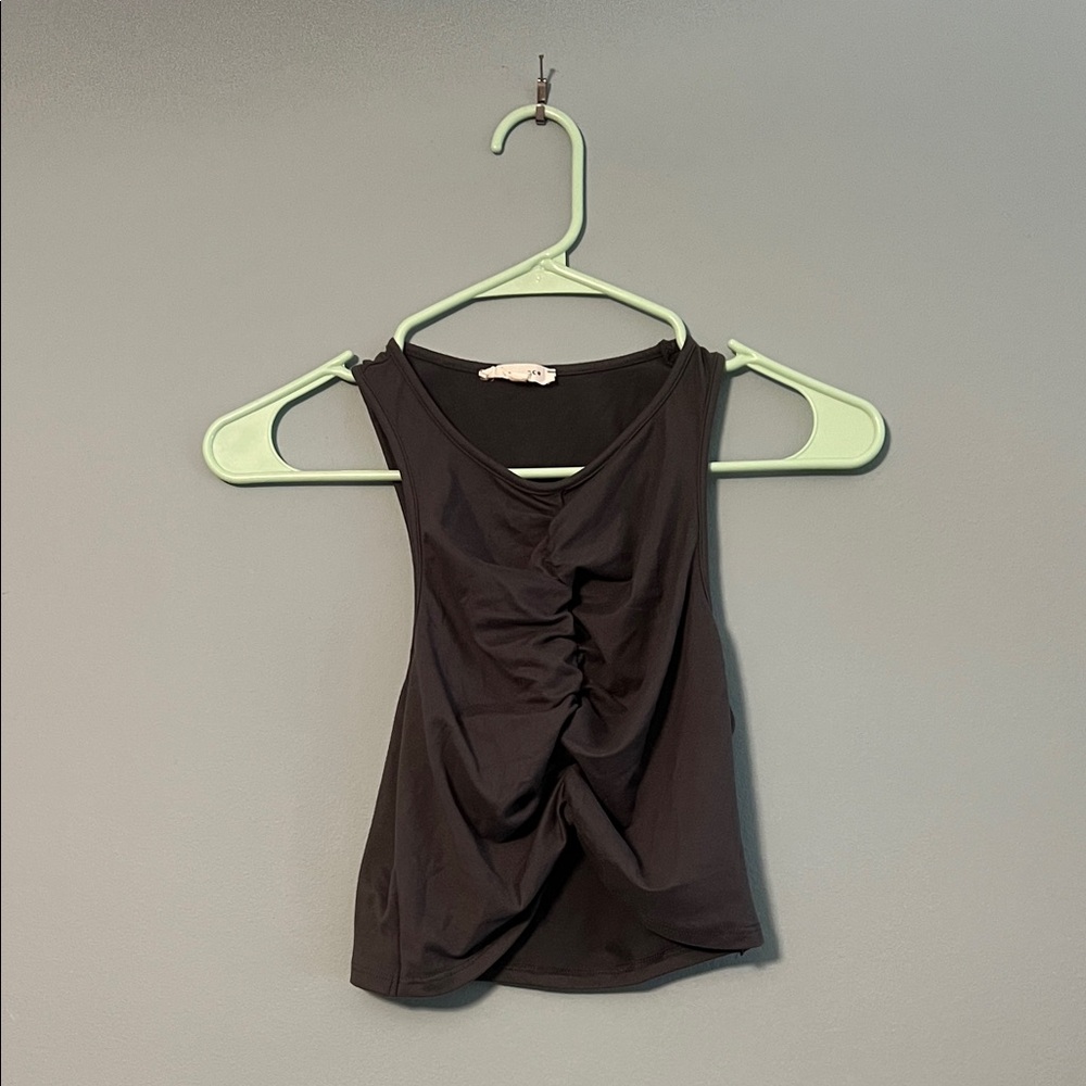 Bear Dance Black Ruched Tank Top